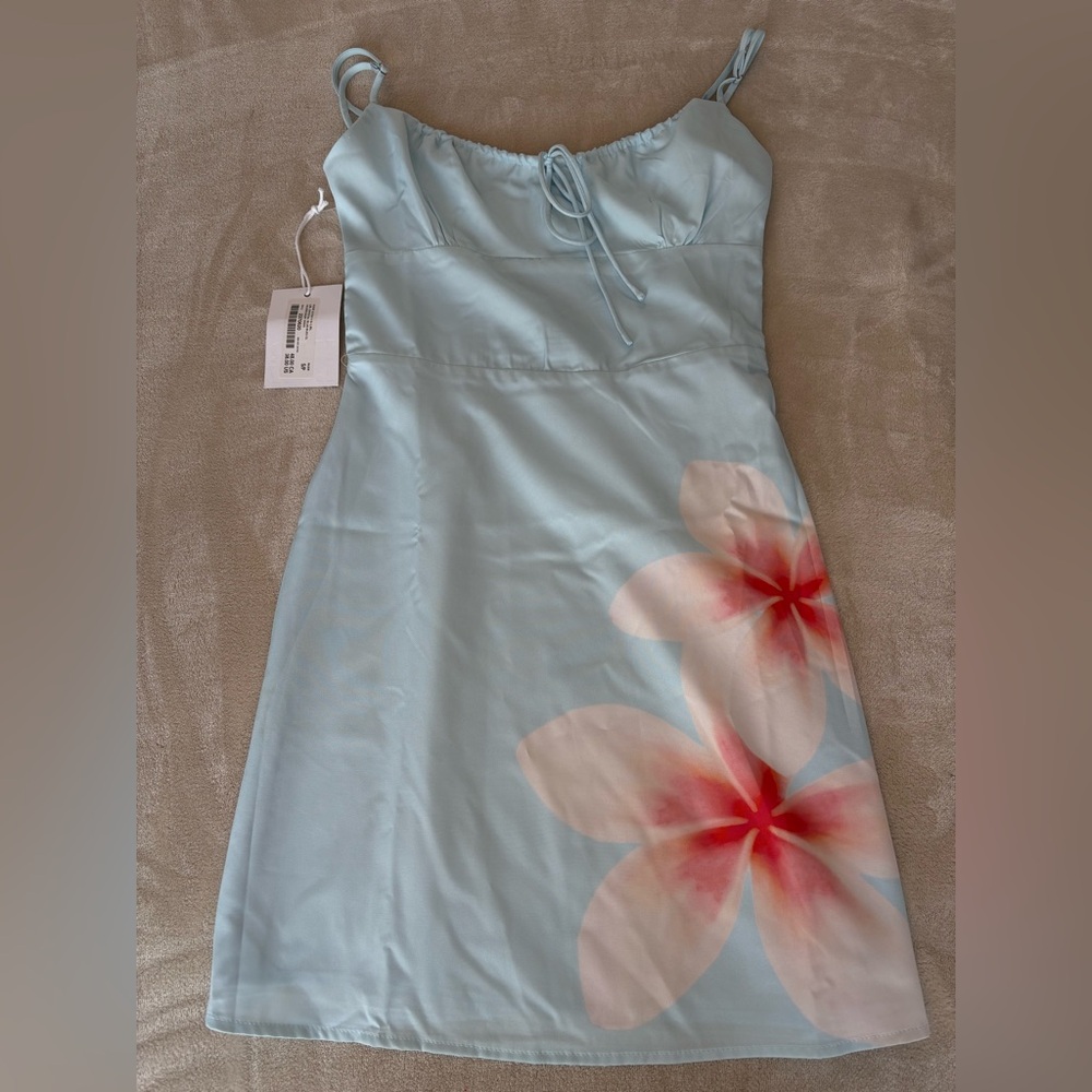 Harlow Light Blue Floral Mini Dress